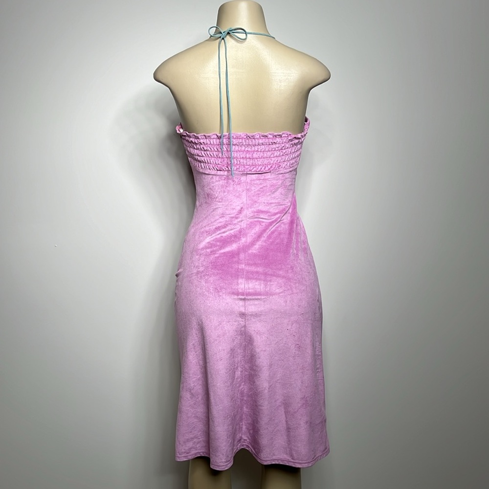 ABS Allen Schwartz Pink Halter Midi Dress - Picture 4 of 6